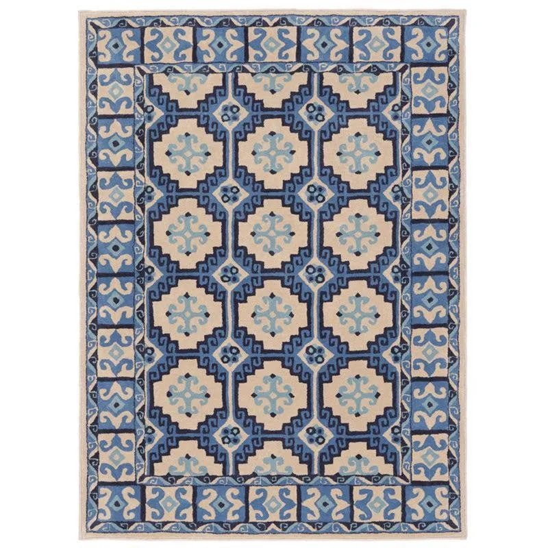 Gamling Hand Tufted Ethnic Wool & Nylon Carpet - Blue media 1