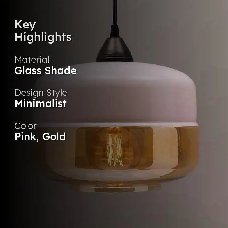 Two Worlds LED Glass Ceiling Lamp - Pink media 2