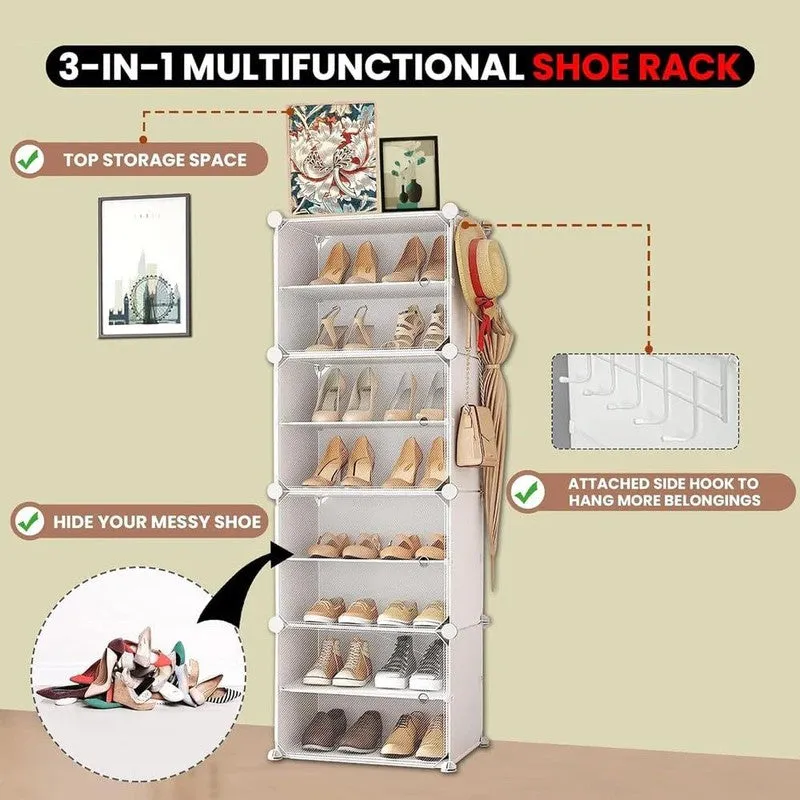 StepWise White Plastic & Metal Shoe Racks media 4