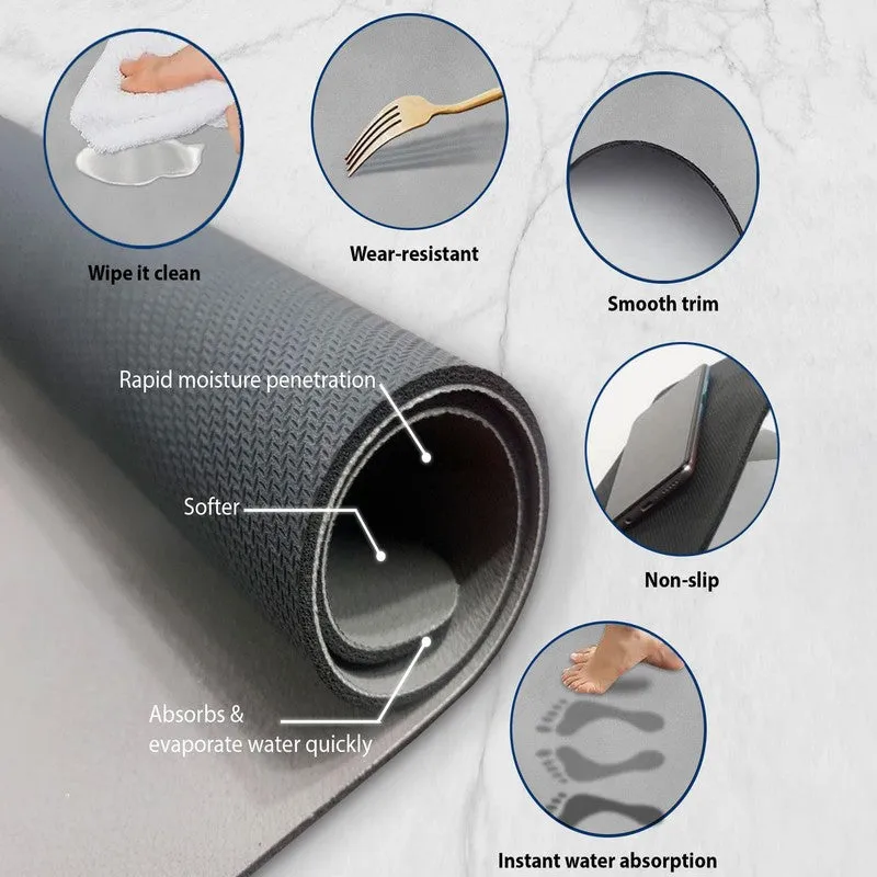 Lunor Grey Rectangle Rubber Table Mats - Set Of Four media 5