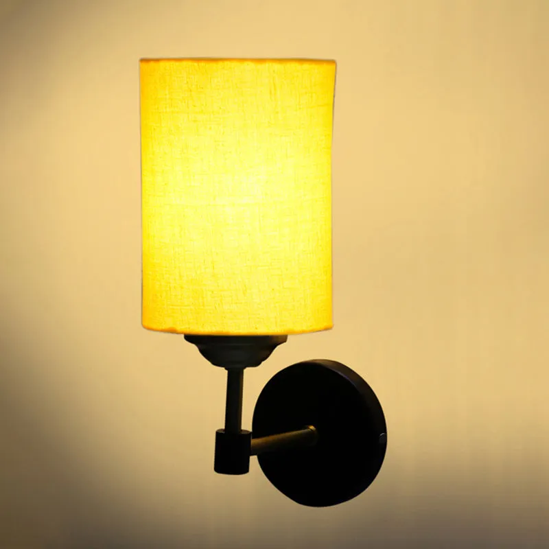 Sienna Sleek Steel & Cotton Wall Lamp - Yellow media 5