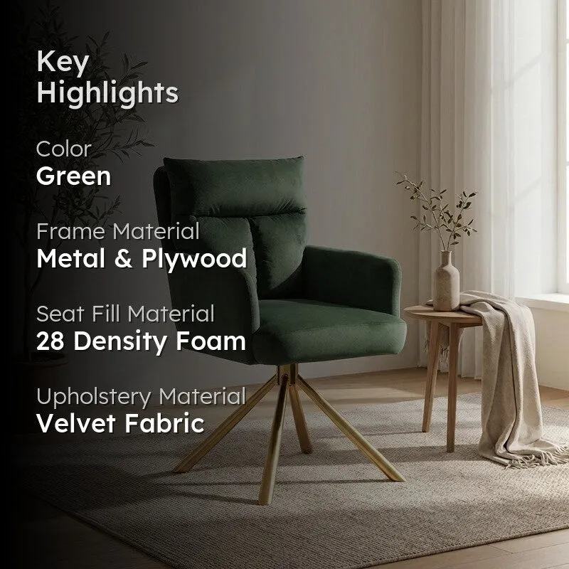 Arvella Neem Wood Accent Chair - Green media 2