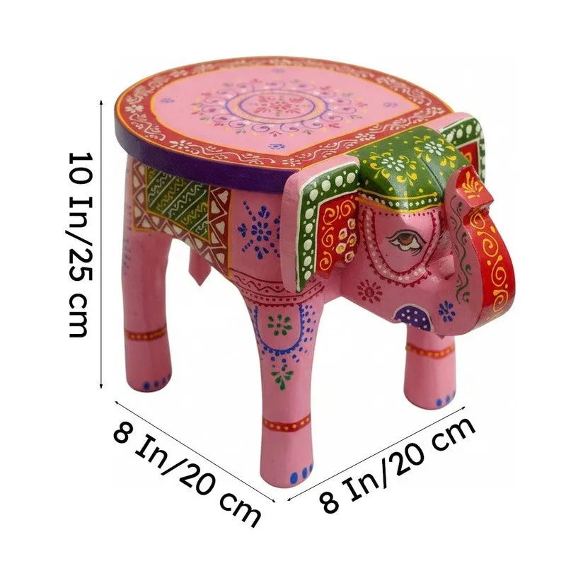 Elvya Handcrafted Painted Mango Wood Stool media 7