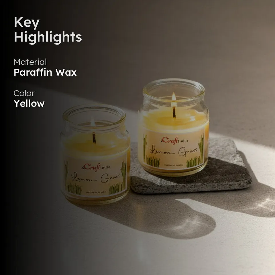 Nithya Lemon Grass Scented Jar Candle - Set Of Two media 2