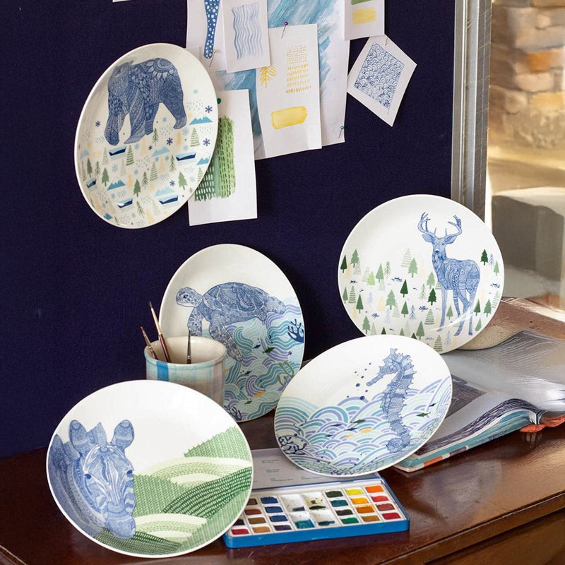 Illustrative Animals Wall Plate - Set Of Five media 3