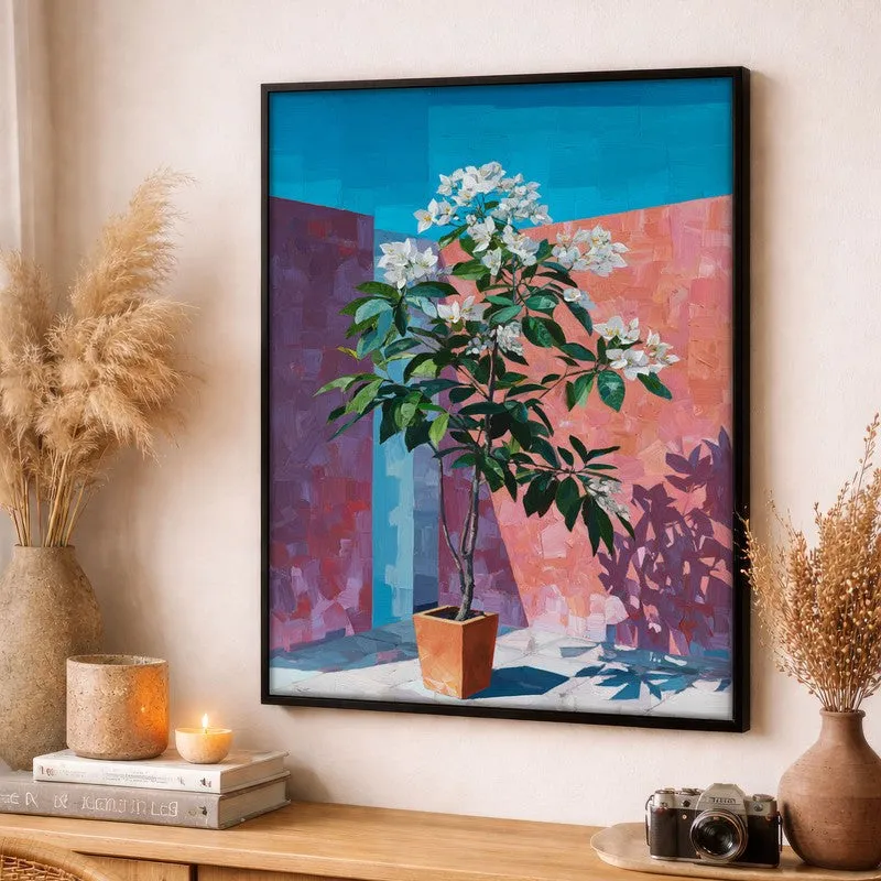 Corner Bloom Canvas Wall Painting - Black Frame media 3