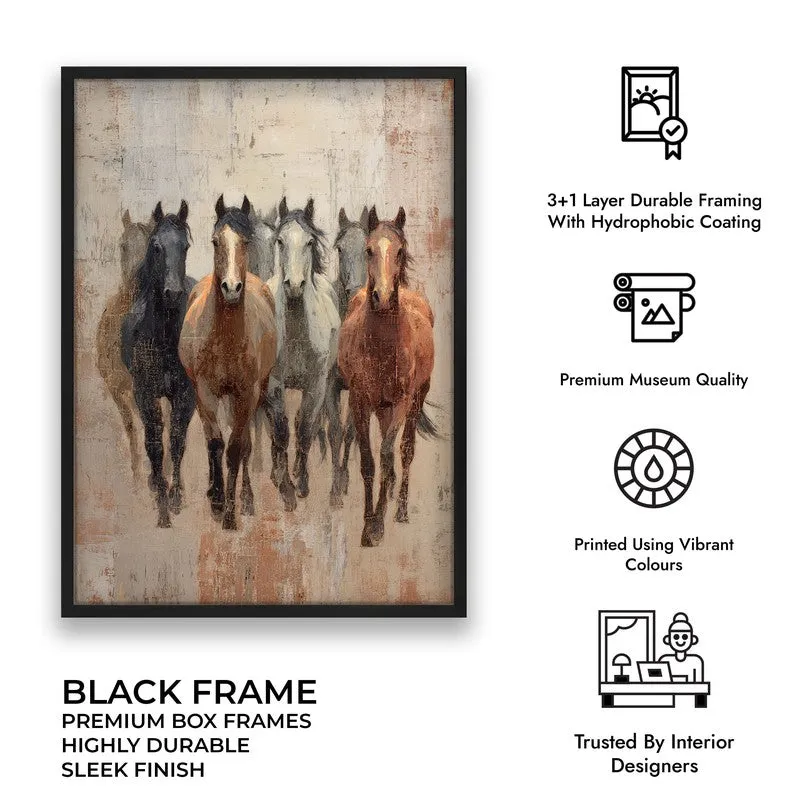 Spirit of the Wild Horse Wall Painting With Black Frame media 10