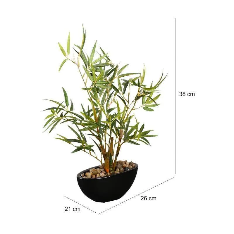 Faux Bamboo Bonsai In Bowl Pot - 38 cms media 4