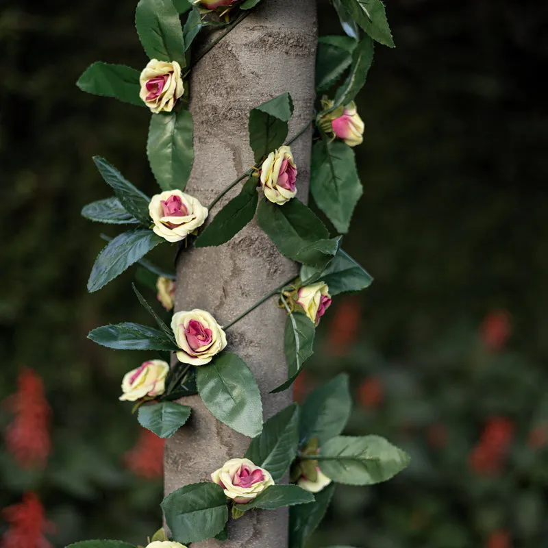Fiora Artificial Velvet Rose Creeper (Yellow-Purple)  Set of Five media 4