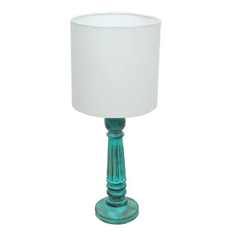 Niyokta Fabric Table Lamp - White,Blue media 3