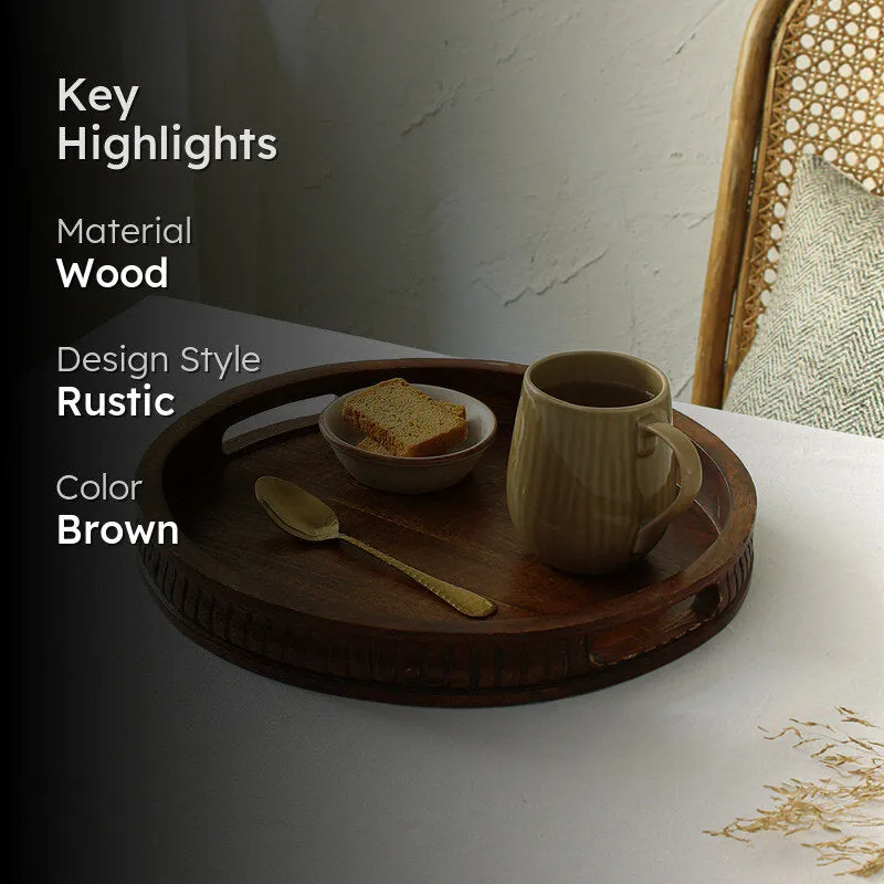 Wudiva Wood Serving Tray - Round media 2