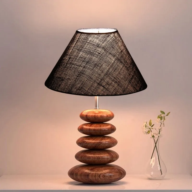 Gleven Jute Table Lamp With Wooden Base - Blue media 6