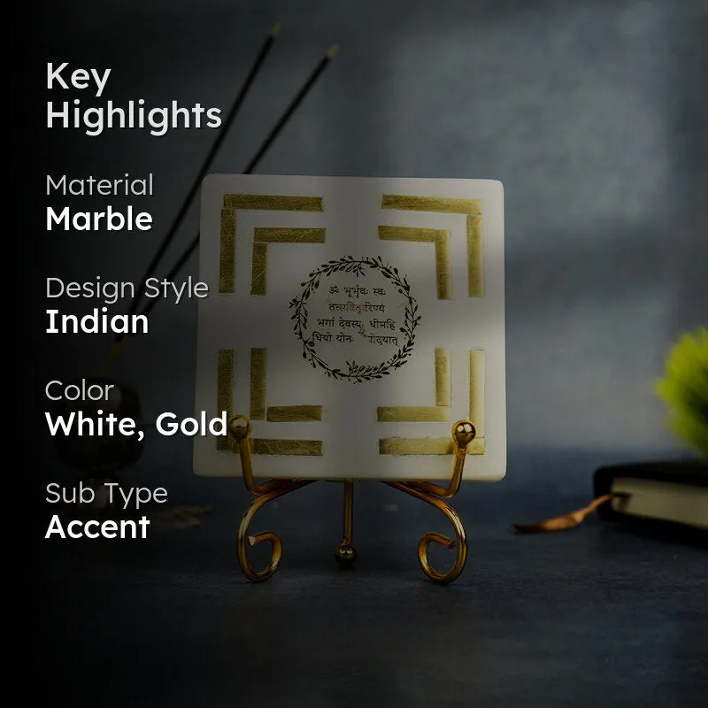 Gayatri Mantra Handcrafted Religious Table Accent media 2