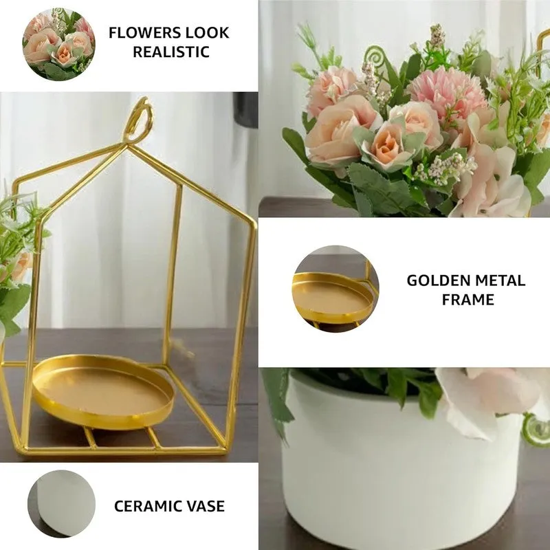 Faux Viha Pastel Artificial Flower With Pot media 5