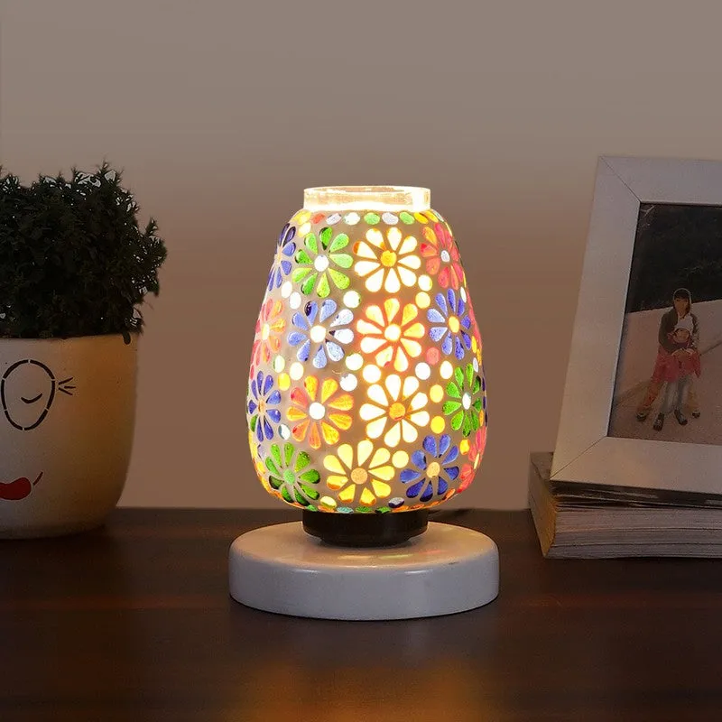 Lumirius Glass Table Lamp With Wooden Base - Multicolor media 3