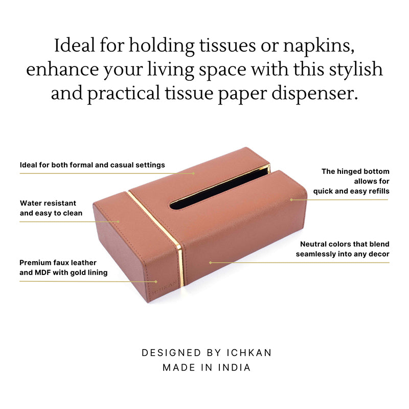 Ceastra Faux Leather Tissue Holder - Brown media 8