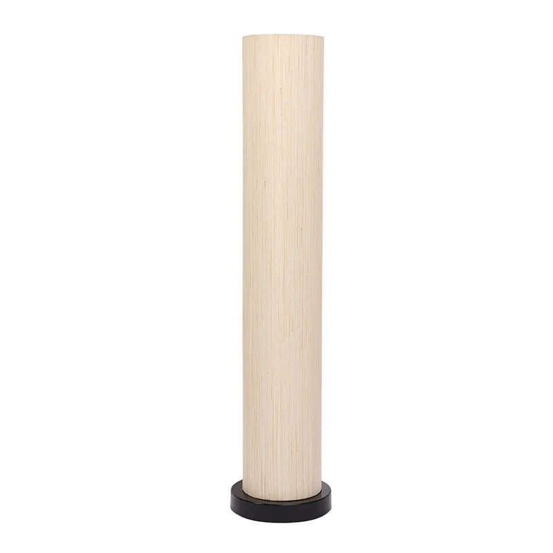 Eshe Wooden Tower Floor Lamp With Khadi Shade - Off-White media 4