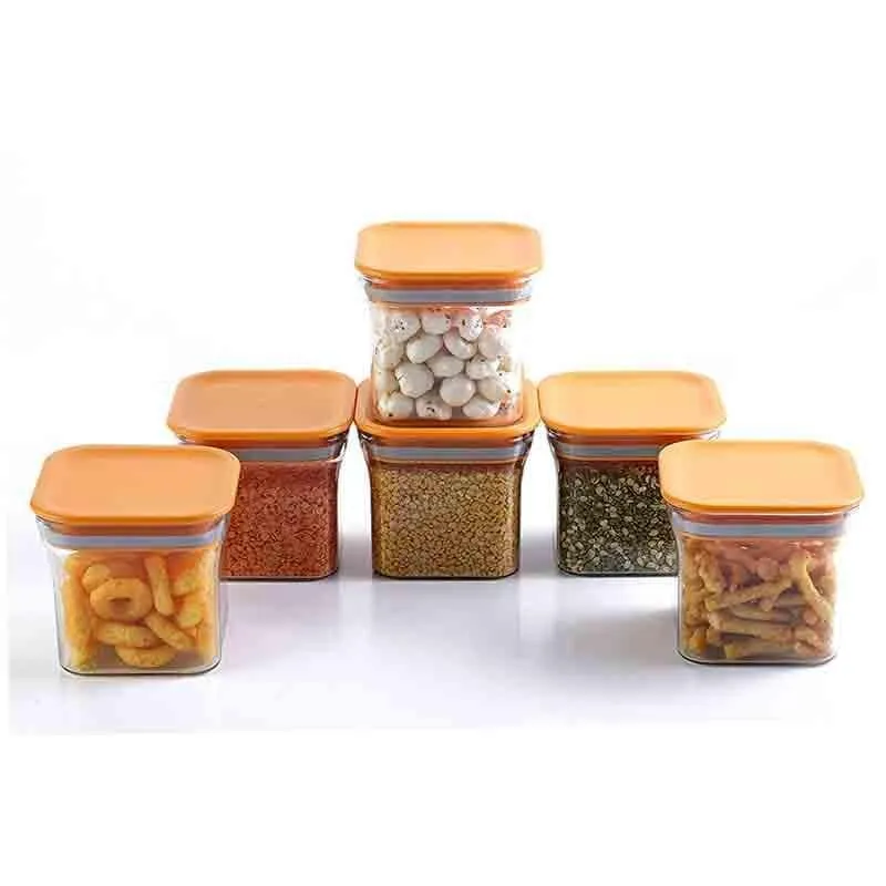 Orange Square Squad Container (600 mL Each) - Set Of 6 media 3
