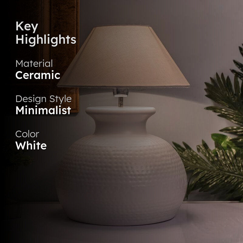 Gleam Quest Ceramic Table Lamp - White media 2