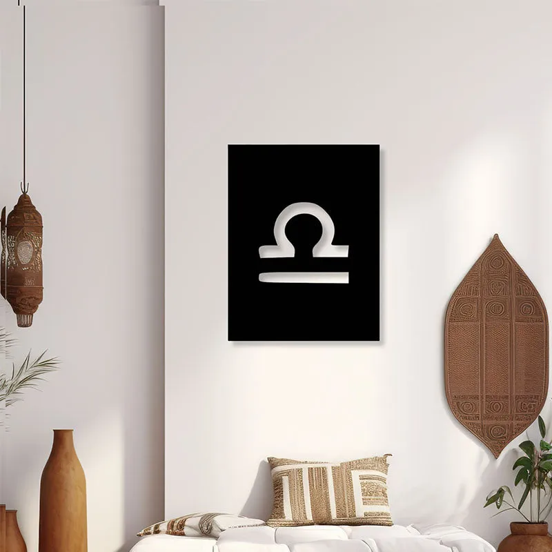 Libra Zodiac Sign Black Iron Wall Accent media 1