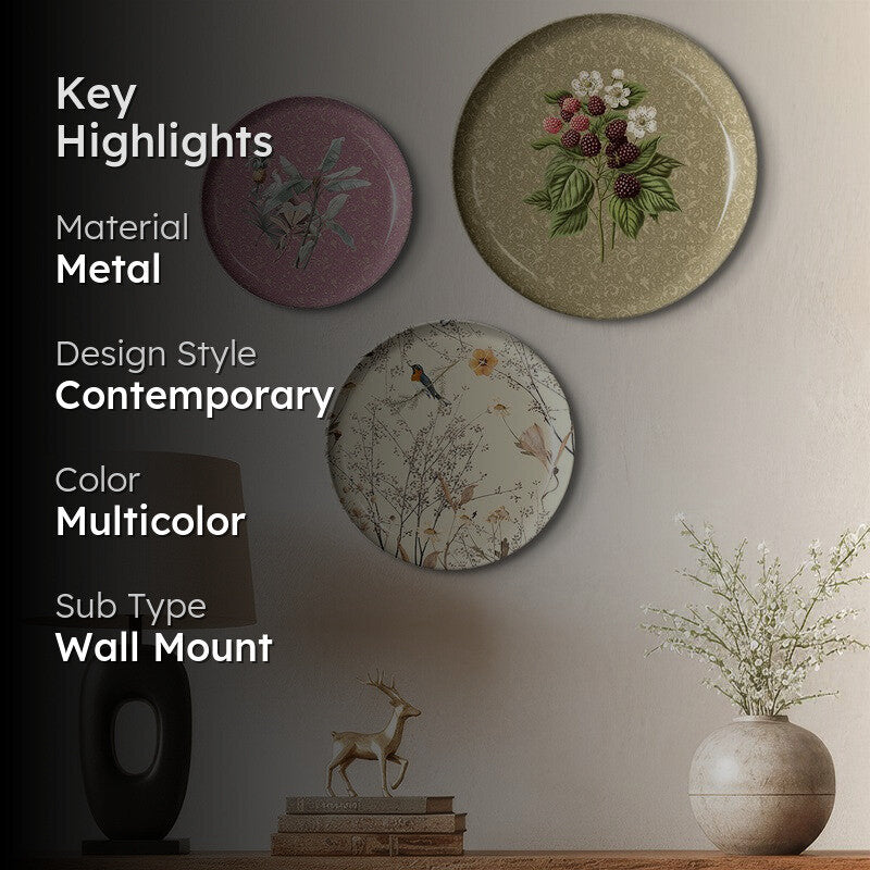 Royal Heritage Metal Wall Plates - Set Of Three media 2