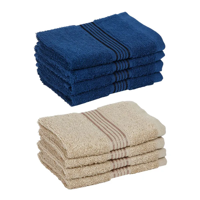 Bodil Face Towel (Blue,Beige) - Set Of Eight media 5