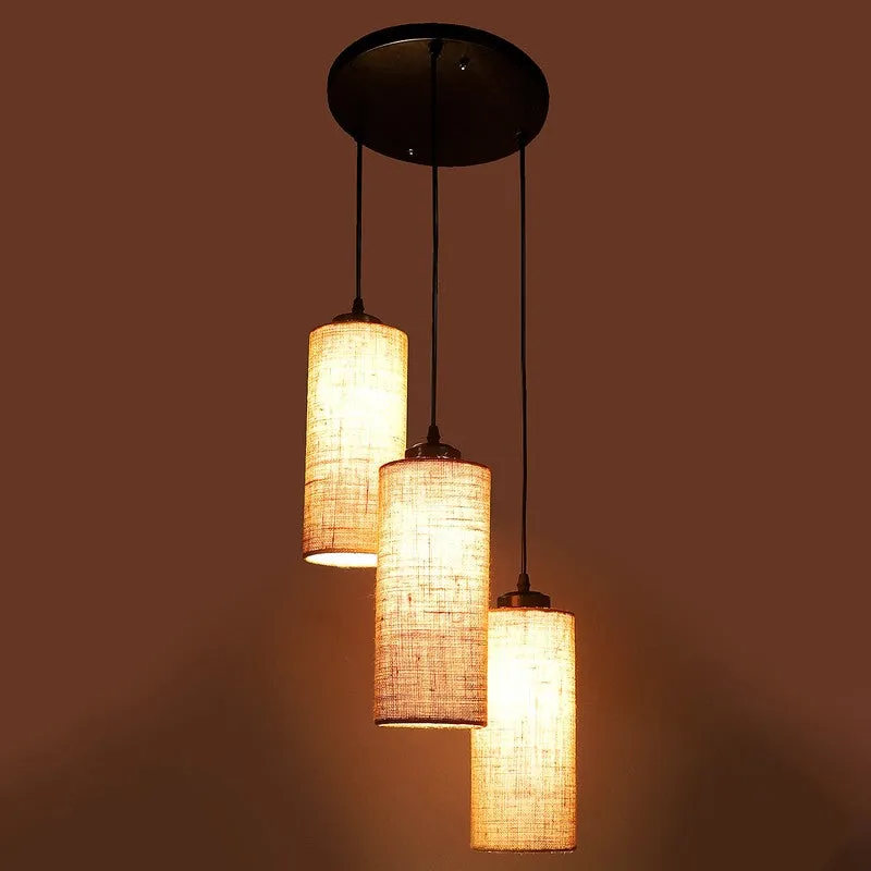 Cylentra Triple Metal Ceiling Lamp - Beige media 4