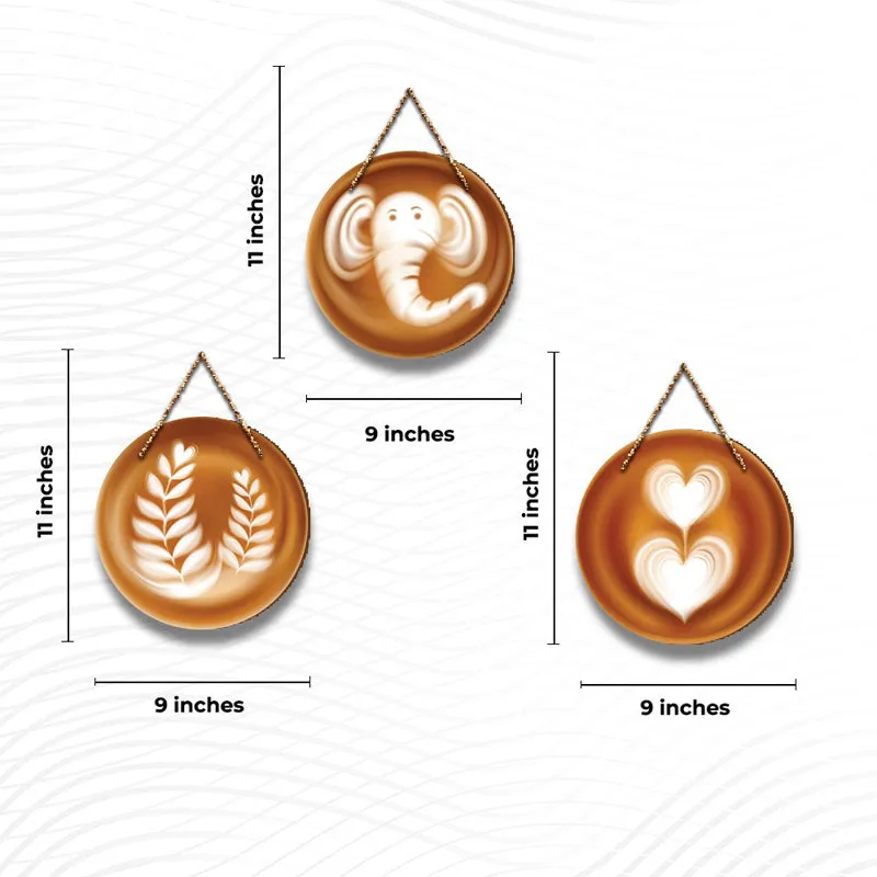 Coffee Doodles Wood MDF Wall Hanging - Set Of Three media 6