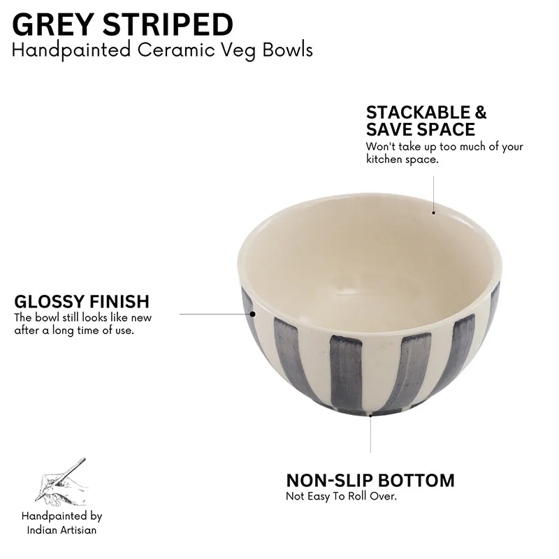 Cross Strips Ceramic Snack Bowl (180 mL) - Set Of Six media 4