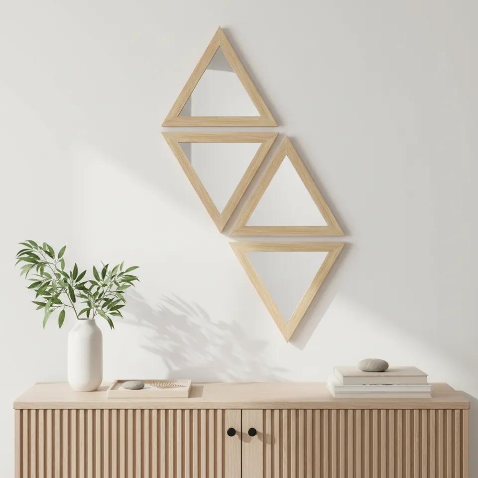 Trio Reflect Wall Mirror (Beige) - Set Of Four media 1