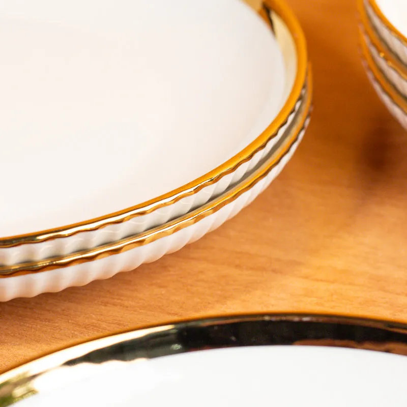 Golden Rim Quarter Plate - Set Of Two media 5