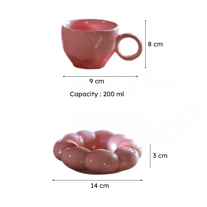 Bubble Buddy Cup & Saucer (Pink/200 mL Each) - Set of Two media 7