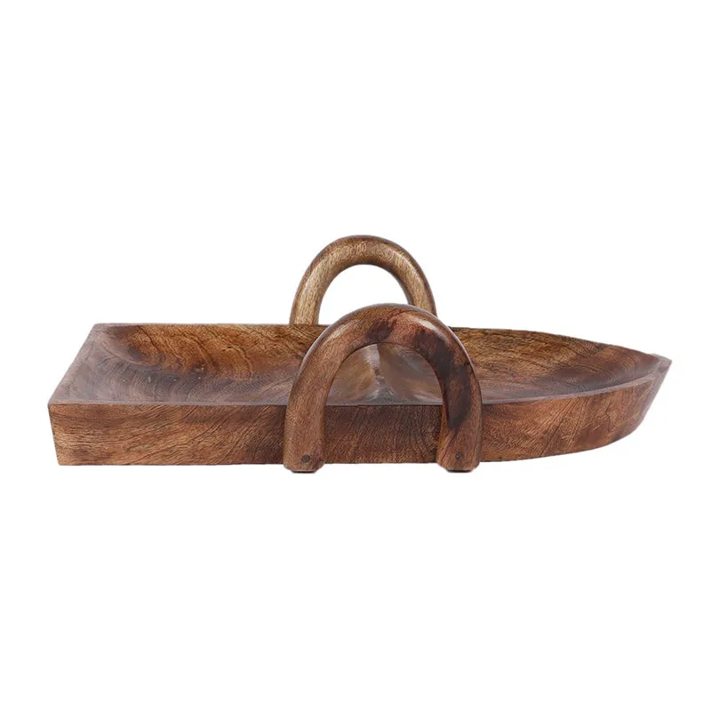 Row Twist Mango Wood Platter - Nine Piece Set media 4
