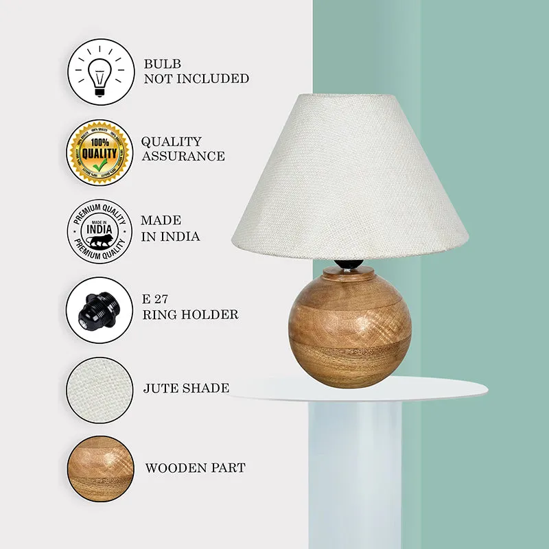 Lark Sphere Fabric Table Lamp - White,Brown media 5