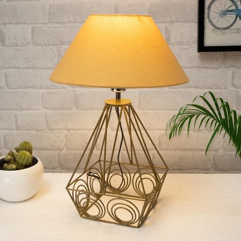 Lumina Glow Fabric Table Lamp - Yellow,Gold media 1