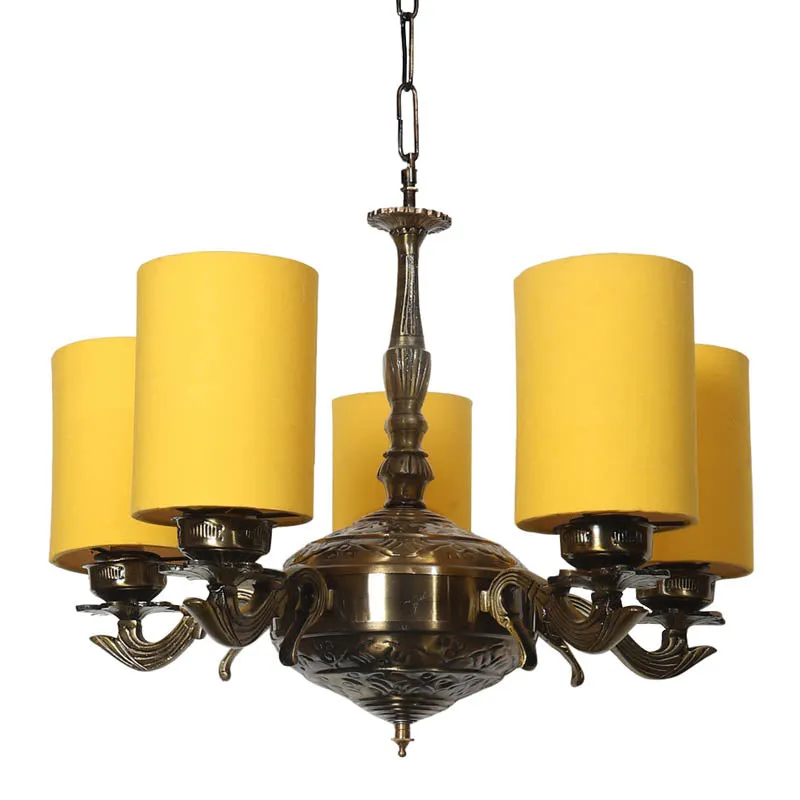 Bielo Cylindrical Golden Antique Ceiling Lamp media 4