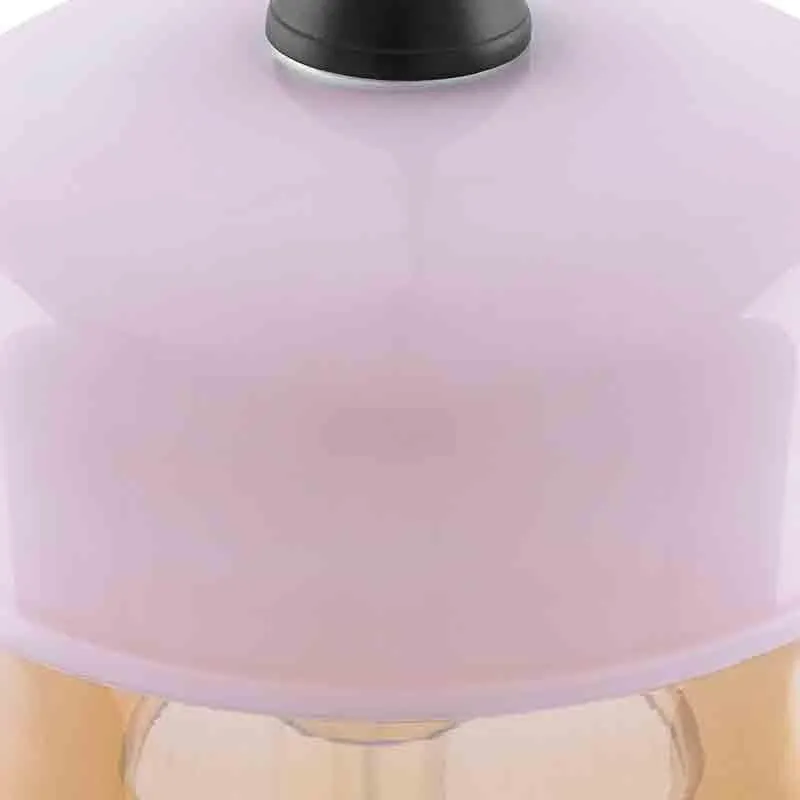 Two Worlds LED Glass Ceiling Lamp - Pink media 5