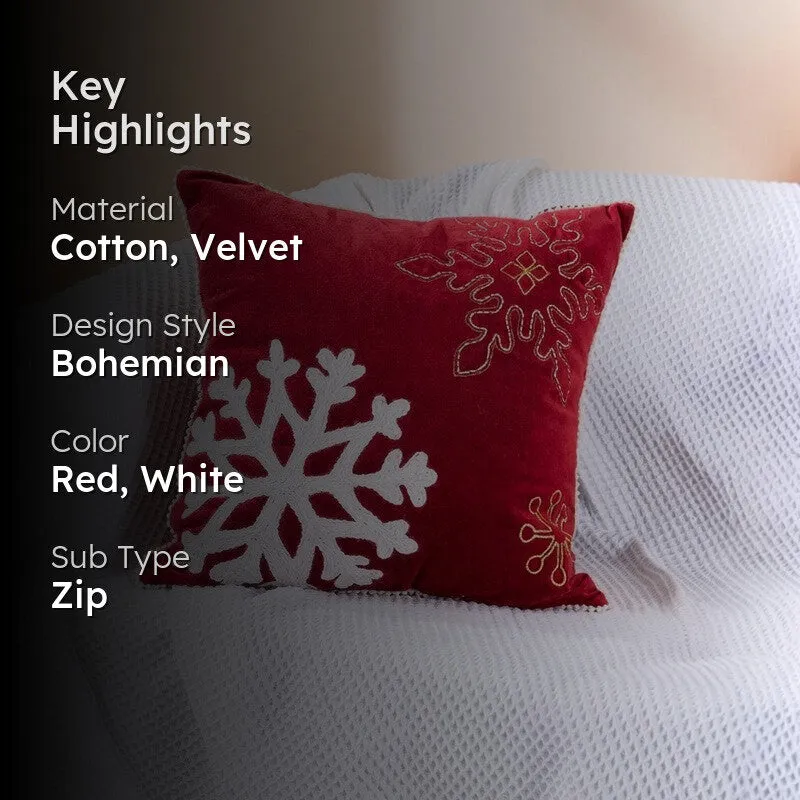 Snowflake Winter Cotton Velvet Cushion media 2