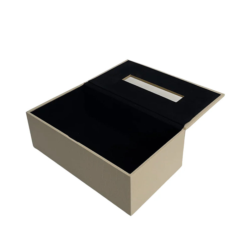 Elvan Faux Leather Tissue Holder - Cream media 7