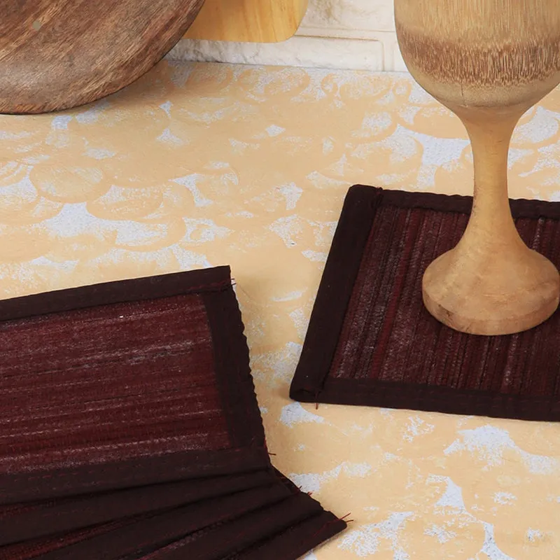 Woodland Nest Bamboo Coaster (Brown) - Set Of Four media 3