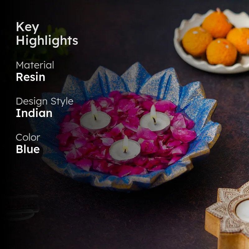 Blue Lotus Resin Urli - Blue media 2