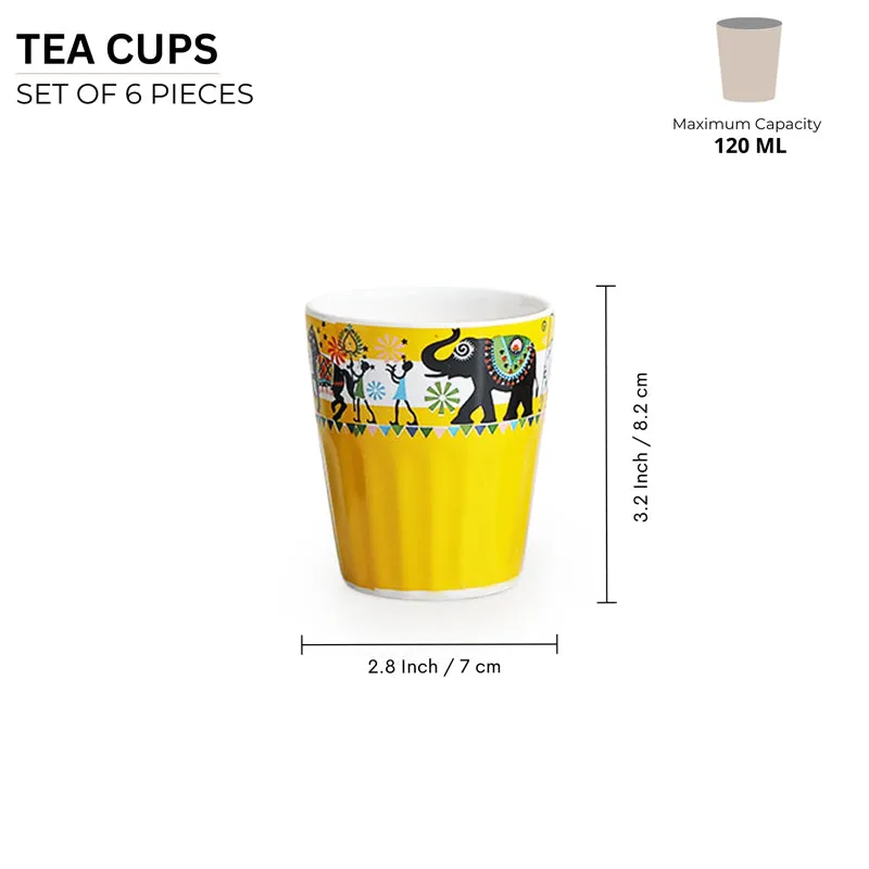 Gajamala Handcrafted Ceramic Cup (120 ML) - Set Of Six media 7