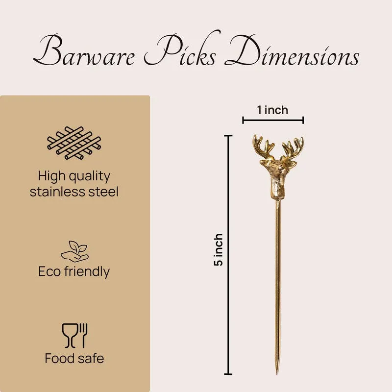 Posh Pin Stainless Steel Cocktail Pick - Gold media 8