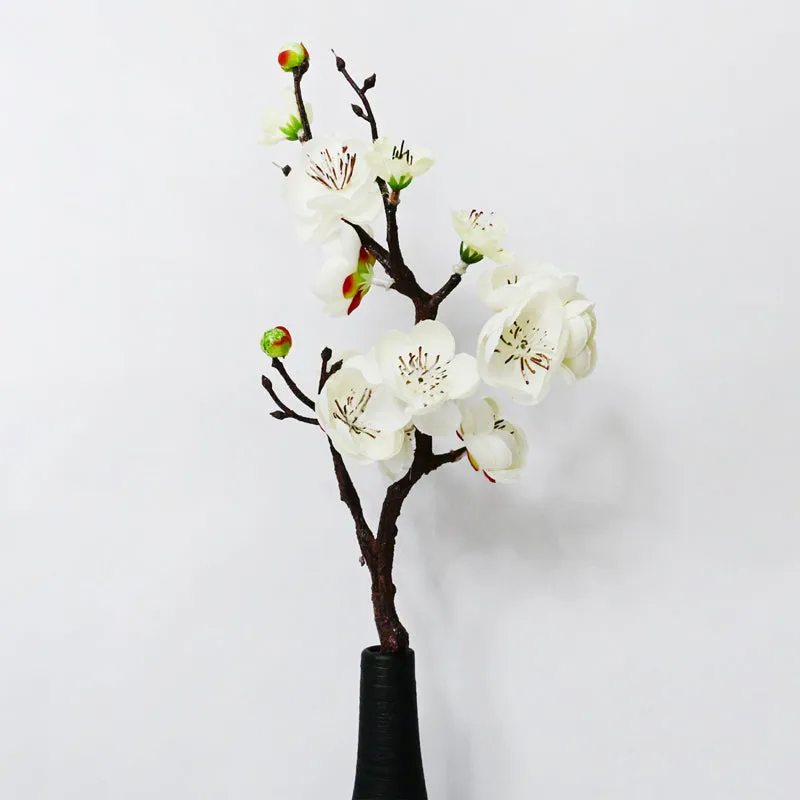 Artificial Decorative Plum Blossom Flower Stick (White) - Set of Two media 7