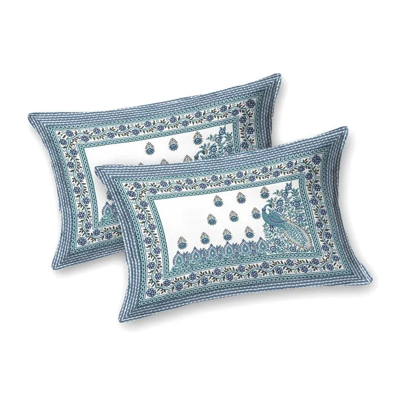 Nestor Cotton Bedsheet (White,Blue,Purple) - 240 TC media 5