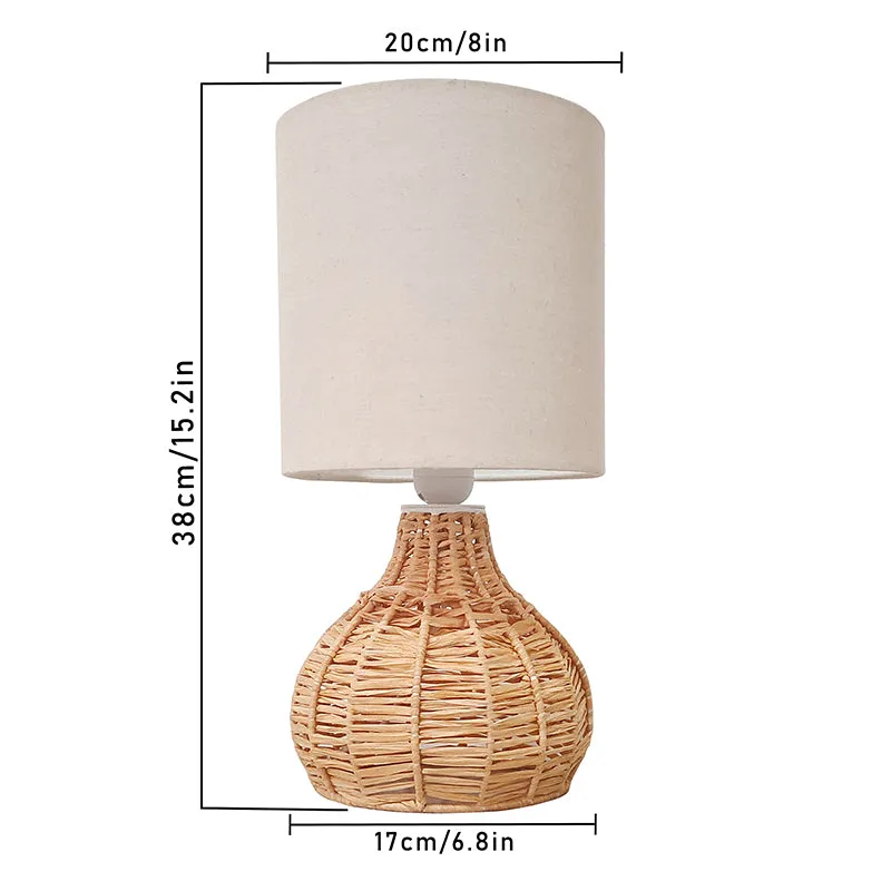 Palladian Edge Raffia Fabric Table Lamp - Grey,Brown media 5