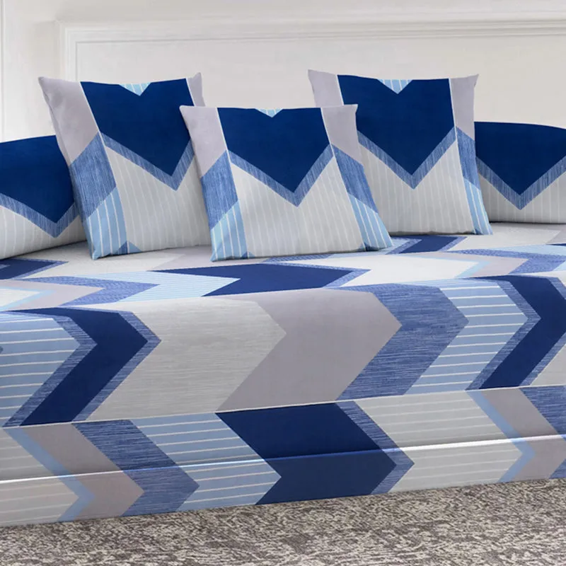 Blue Rest Diwan Set - Six Piece Set media 3