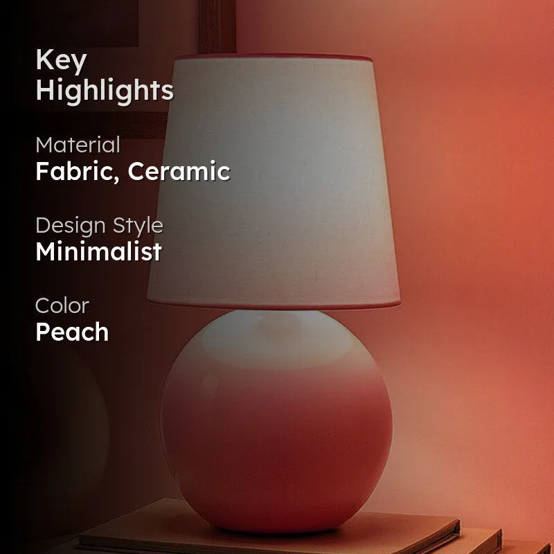Ibex Orb Ceramic Fabric Table Lamp - Peach media 2