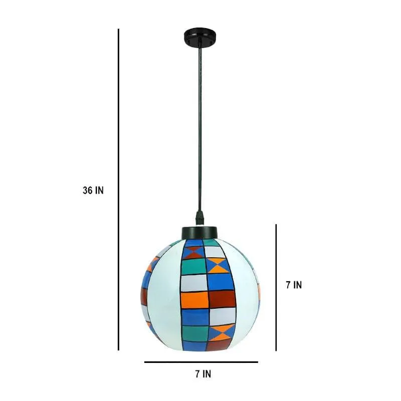 Metra Muse Moon Hand Painted Glass Ceiling Lamp media 5