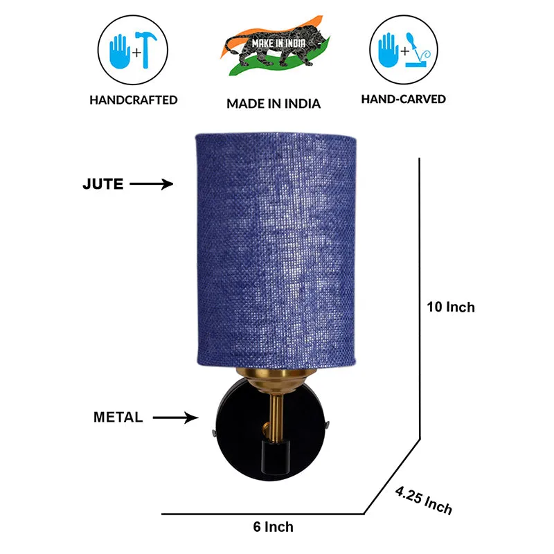 Sienna Sleek Jute Wall Lamp - Blue media 6